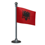 Albania Car Dashboard Flag of 2in x 3in With A Steel or Plastic Base