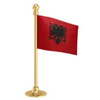 Albania Car Dashboard Flag of 2in x 3in With A Steel or Plastic Base