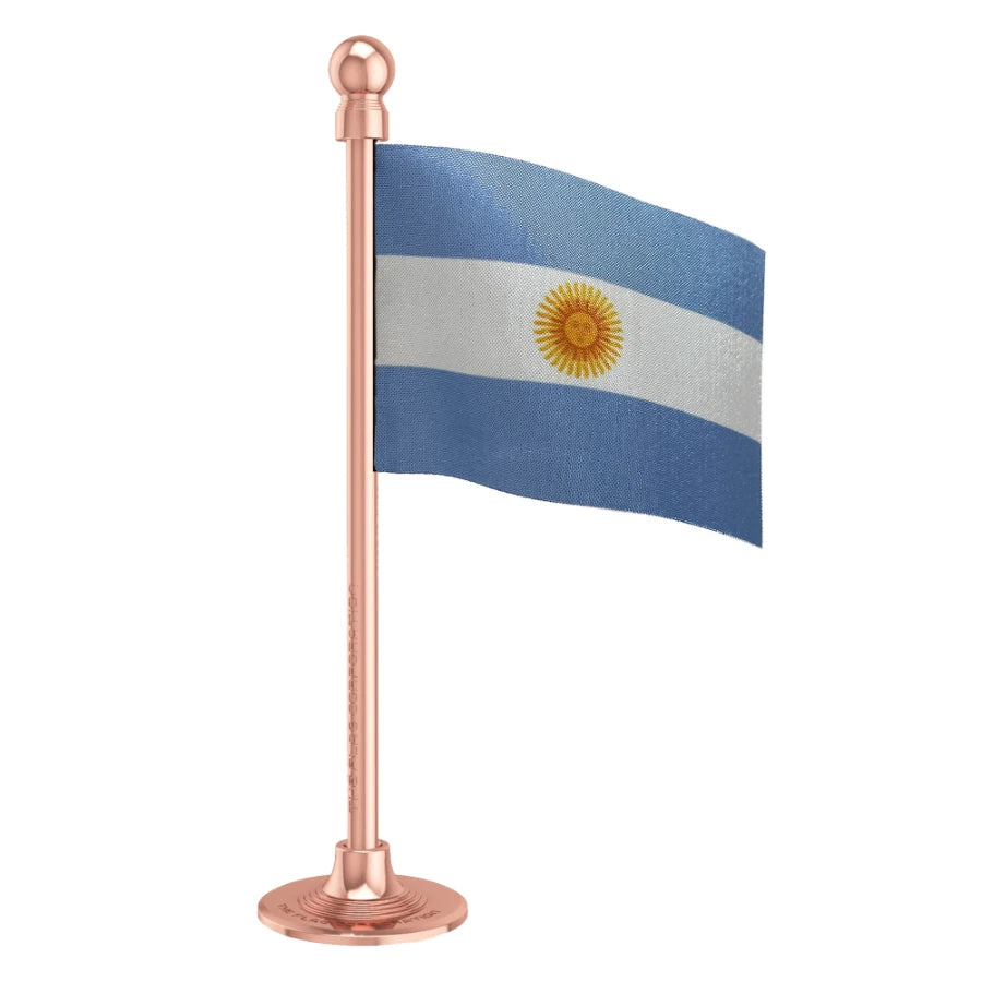 Argentina Car Dashboard Flag of 2in x 3in With A Steel or Plastic Base