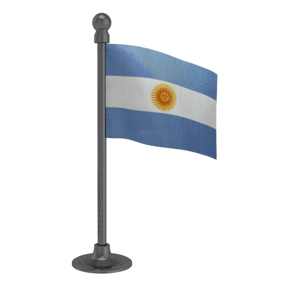 Argentina Car Dashboard Flag of 2in x 3in With A Steel or Plastic Base