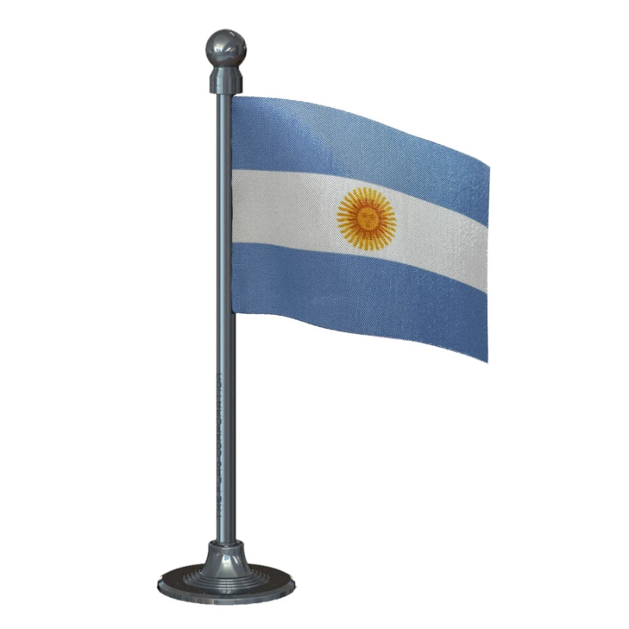 Argentina Car Dashboard Flag of 2in x 3in With A Steel or Plastic Base