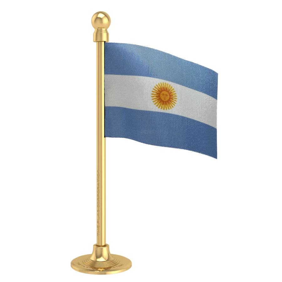 Argentina Car Dashboard Flag of 2in x 3in With A Steel or Plastic Base