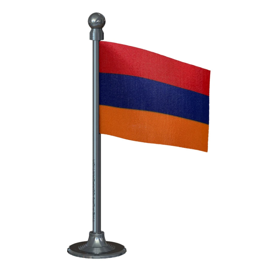 Armenia Car Dashboard Flag of 2in x 3in With A Steel or Plastic Base