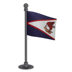 American Samoa Car Dashboard Flag of 2in x 3in With A Steel or Plastic Base