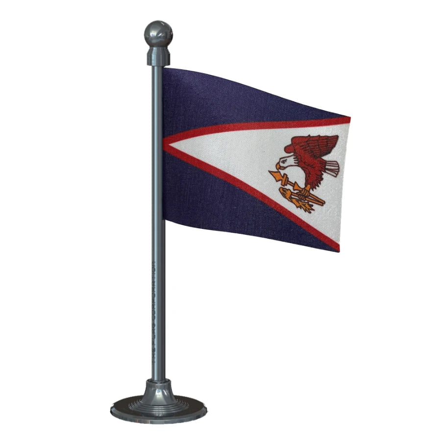 American Samoa Car Dashboard Flag of 2in x 3in With A Steel or Plastic Base