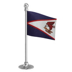 American Samoa Car Dashboard Flag of 2in x 3in With A Steel or Plastic Base