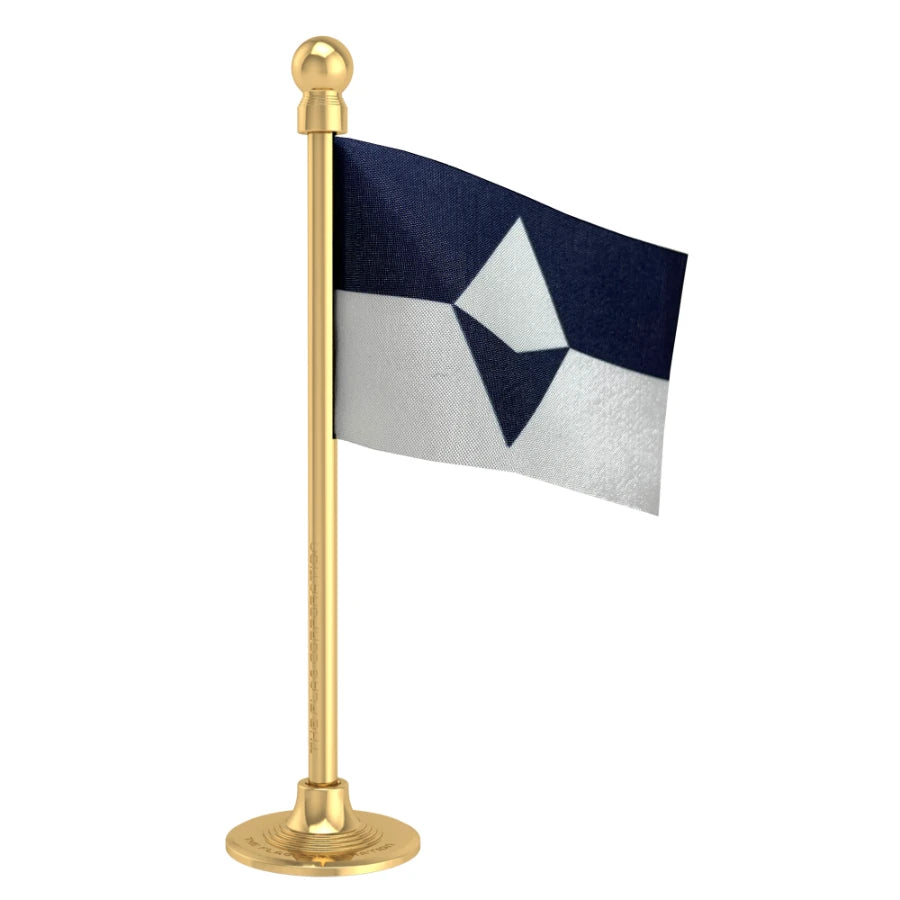 Antarctica Car Dashboard Flag of 2in x 3in With A Steel or Plastic Base