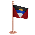 Antigua & Barbuda Car Dashboard Flag of 2in x 3in With A Steel or Plastic Base
