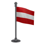 Austria Car Dashboard Flag of 2in x 3in With A Steel or Plastic Base