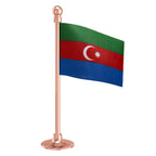 Azerbaijan Car Dashboard Flag of 2in x 3in With A Steel or Plastic Base