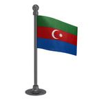 Azerbaijan Car Dashboard Flag of 2in x 3in With A Steel or Plastic Base