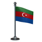 Azerbaijan Car Dashboard Flag of 2in x 3in With A Steel or Plastic Base