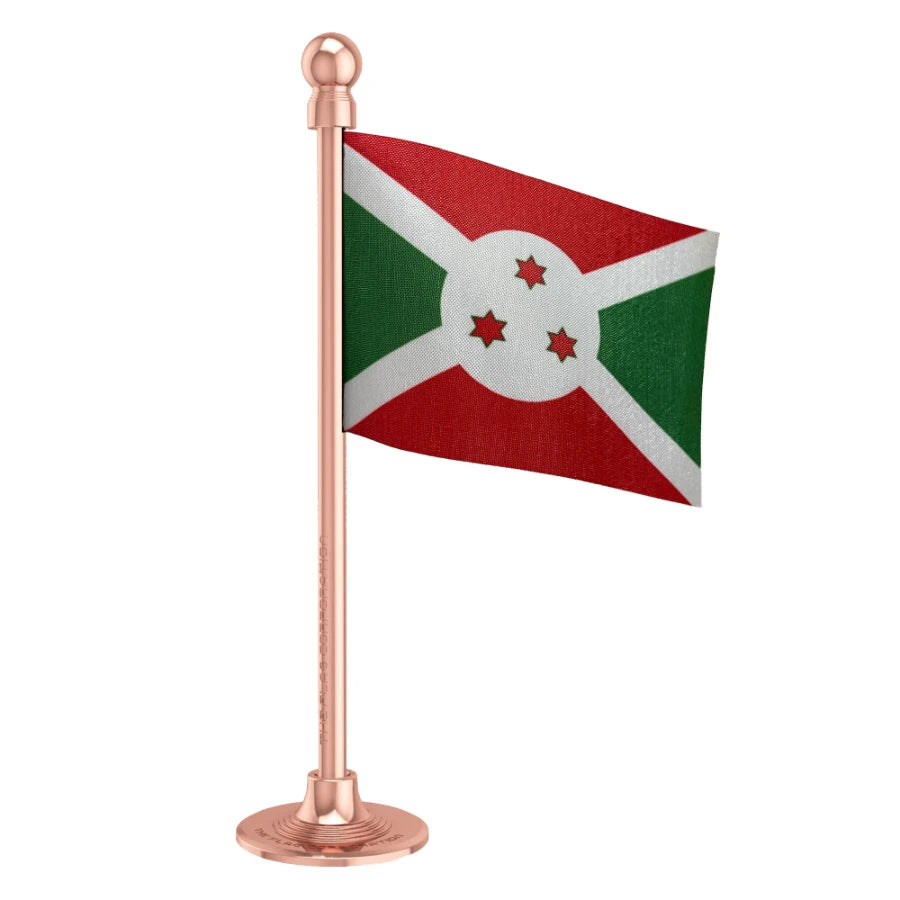 Burundi Car Dashboard Flag of 2in x 3in With A Steel or Plastic Base