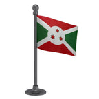 Burundi Car Dashboard Flag of 2in x 3in With A Steel or Plastic Base