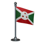 Burundi Car Dashboard Flag of 2in x 3in With A Steel or Plastic Base