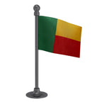 Benin Car Dashboard Flag of 2in x 3in With A Steel or Plastic Base