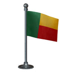 Benin Car Dashboard Flag of 2in x 3in With A Steel or Plastic Base