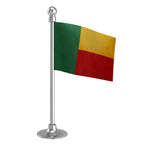 Benin Car Dashboard Flag of 2in x 3in With A Steel or Plastic Base