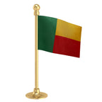 Benin Car Dashboard Flag of 2in x 3in With A Steel or Plastic Base
