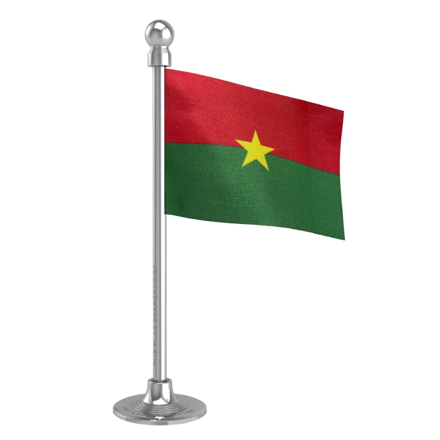 Burkina Faso Car Dashboard Flag of 2in x 3in With A Steel or Plastic Base