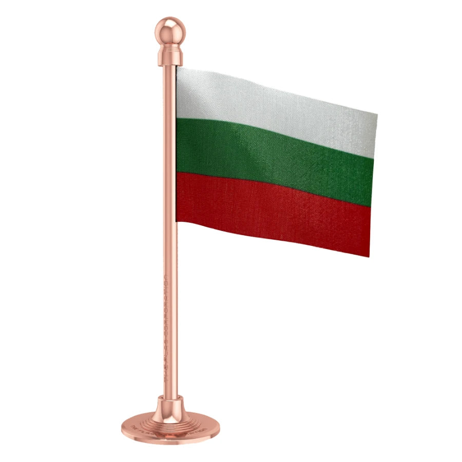 Bulgaria Car Dashboard Flag of 2in x 3in With A Steel or Plastic Base