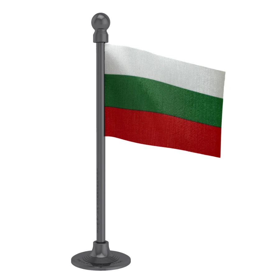 Bulgaria Car Dashboard Flag of 2in x 3in With A Steel or Plastic Base