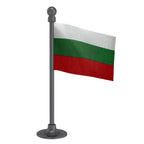 Bulgaria Car Dashboard Flag of 2in x 3in With A Steel or Plastic Base