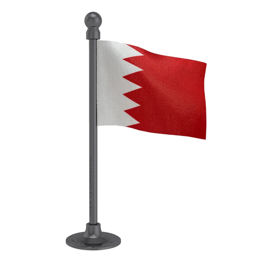 Bahrain Car Dashboard Flag of 2in x 3in With A Steel or Plastic Base