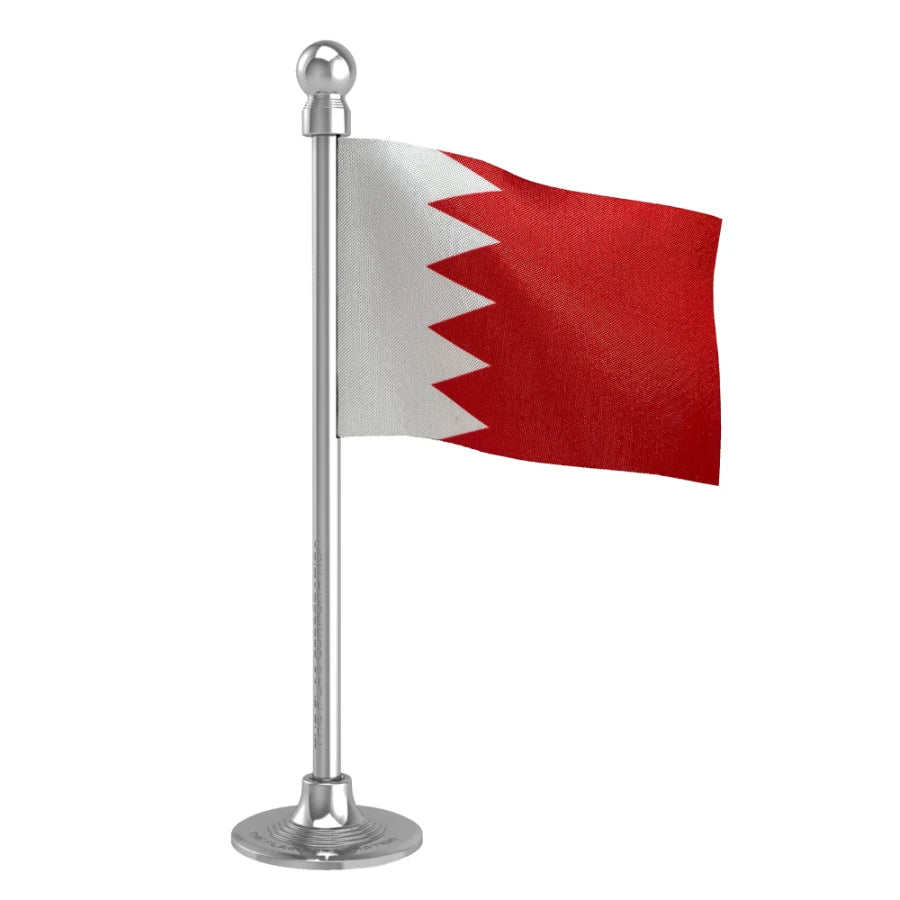Bahrain Car Dashboard Flag of 2in x 3in With A Steel or Plastic Base