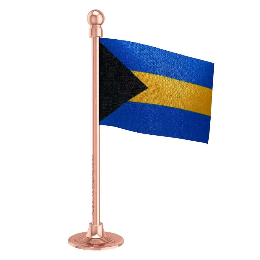 Bahamas Car Dashboard Flag of 2in x 3in With A Steel or Plastic Base
