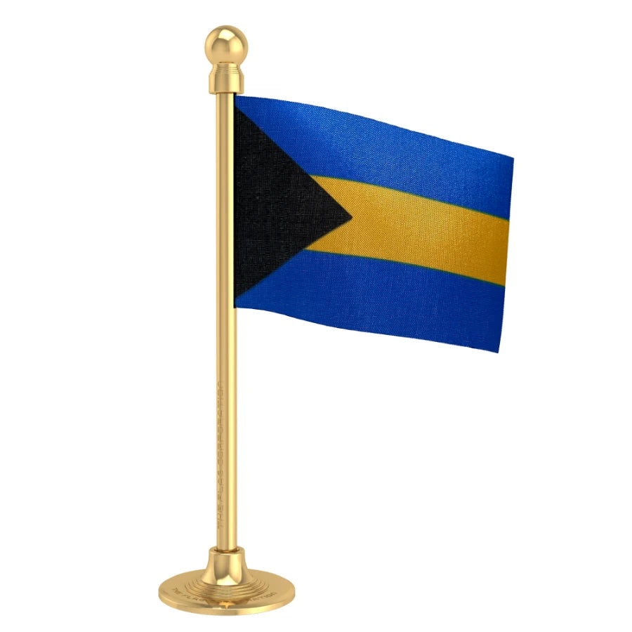 Bahamas Car Dashboard Flag of 2in x 3in With A Steel or Plastic Base