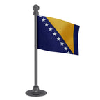 Bosnia & Herzegovina Car Dashboard Flag of 2in x 3in With A Steel or Plastic Base