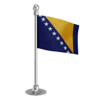 Bosnia & Herzegovina Car Dashboard Flag of 2in x 3in With A Steel or Plastic Base