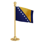 Bosnia & Herzegovina Car Dashboard Flag of 2in x 3in With A Steel or Plastic Base