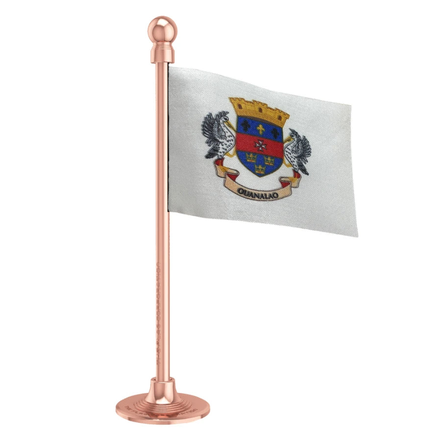 Saint Barthelemy Car Dashboard Flag of 2in x 3in With A Steel or Plastic Base