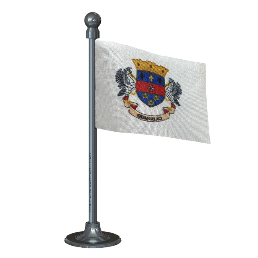 Saint Barthelemy Car Dashboard Flag of 2in x 3in With A Steel or Plastic Base