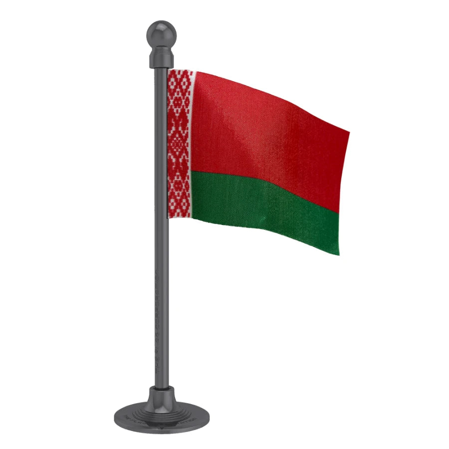 Belarus Car Dashboard Flag of 2in x 3in With A Steel or Plastic Base