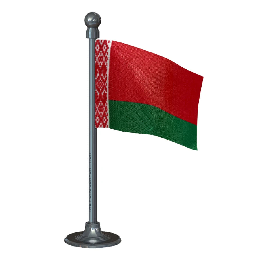 Belarus Car Dashboard Flag of 2in x 3in With A Steel or Plastic Base