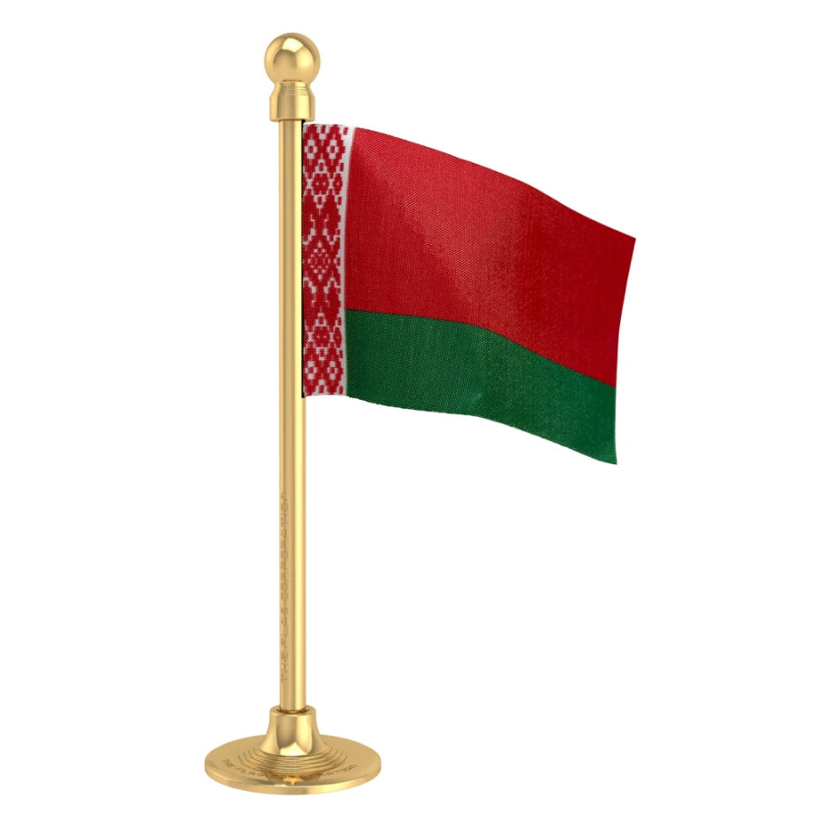 Belarus Car Dashboard Flag of 2in x 3in With A Steel or Plastic Base