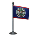 Belize Car Dashboard Flag of 2in x 3in With A Steel or Plastic Base