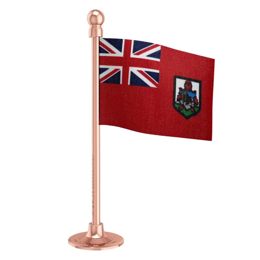 Bermuda Car Dashboard Flag of 2in x 3in With A Steel or Plastic Base
