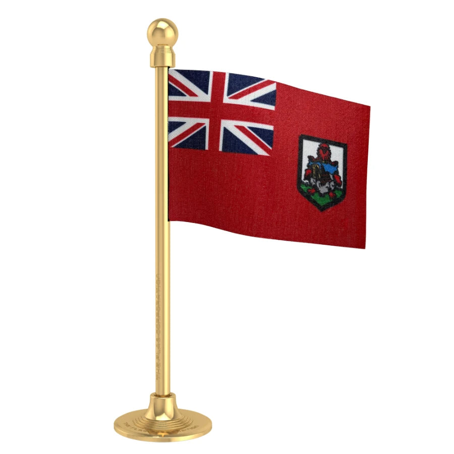 Bermuda Car Dashboard Flag of 2in x 3in With A Steel or Plastic Base
