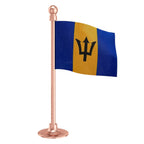 Barbados Car Dashboard Flag of 2in x 3in With A Steel or Plastic Base