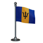 Barbados Car Dashboard Flag of 2in x 3in With A Steel or Plastic Base