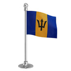 Barbados Car Dashboard Flag of 2in x 3in With A Steel or Plastic Base