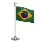Brazil Car Dashboard Flag of 2in x 3in With A Steel or Plastic Base