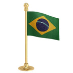 Brazil Car Dashboard Flag of 2in x 3in With A Steel or Plastic Base