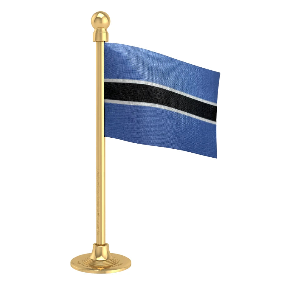 Botswana Car Dashboard Flag of 2in x 3in With A Steel or Plastic Base
