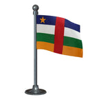 Central African Republic Car Dashboard Flag of 2in x 3in With A Steel or Plastic Base