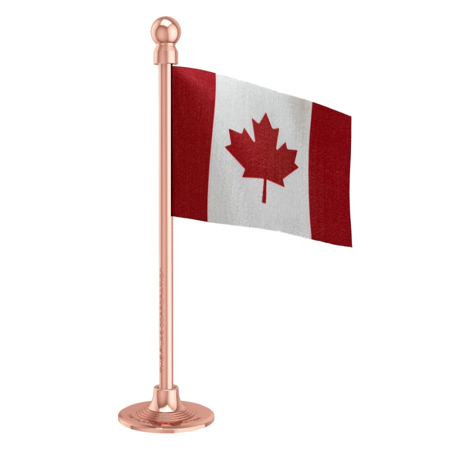 Canada Car Dashboard Flag of 2in x 3in With A Steel or Plastic Base